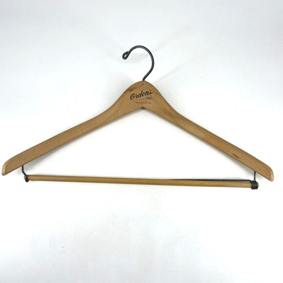 3 Ct VTG WISHBONE Wishbone-Shaped Wood Coat Suit Hangers Locking Pants Bar - Picture 11 of 13